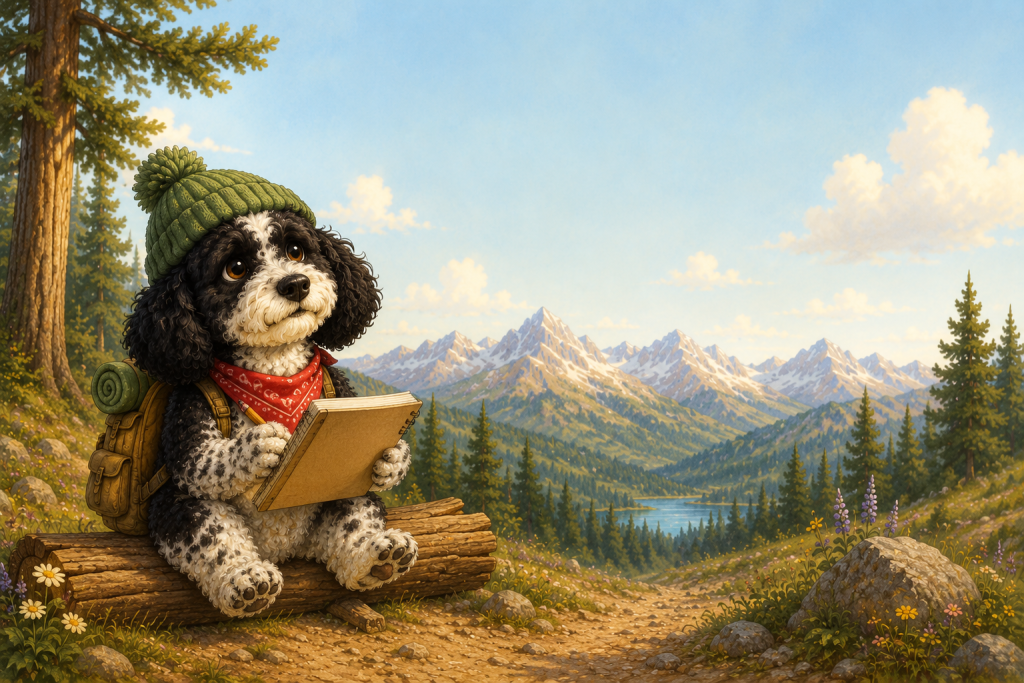 Luna the trail dog is waiting to write the first story