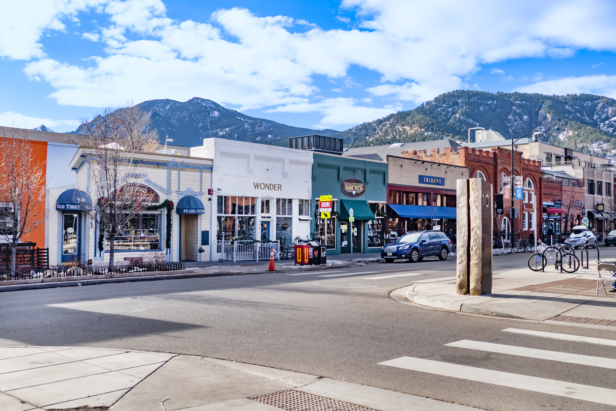 The Pearl Street Mall in downtown Boulder.