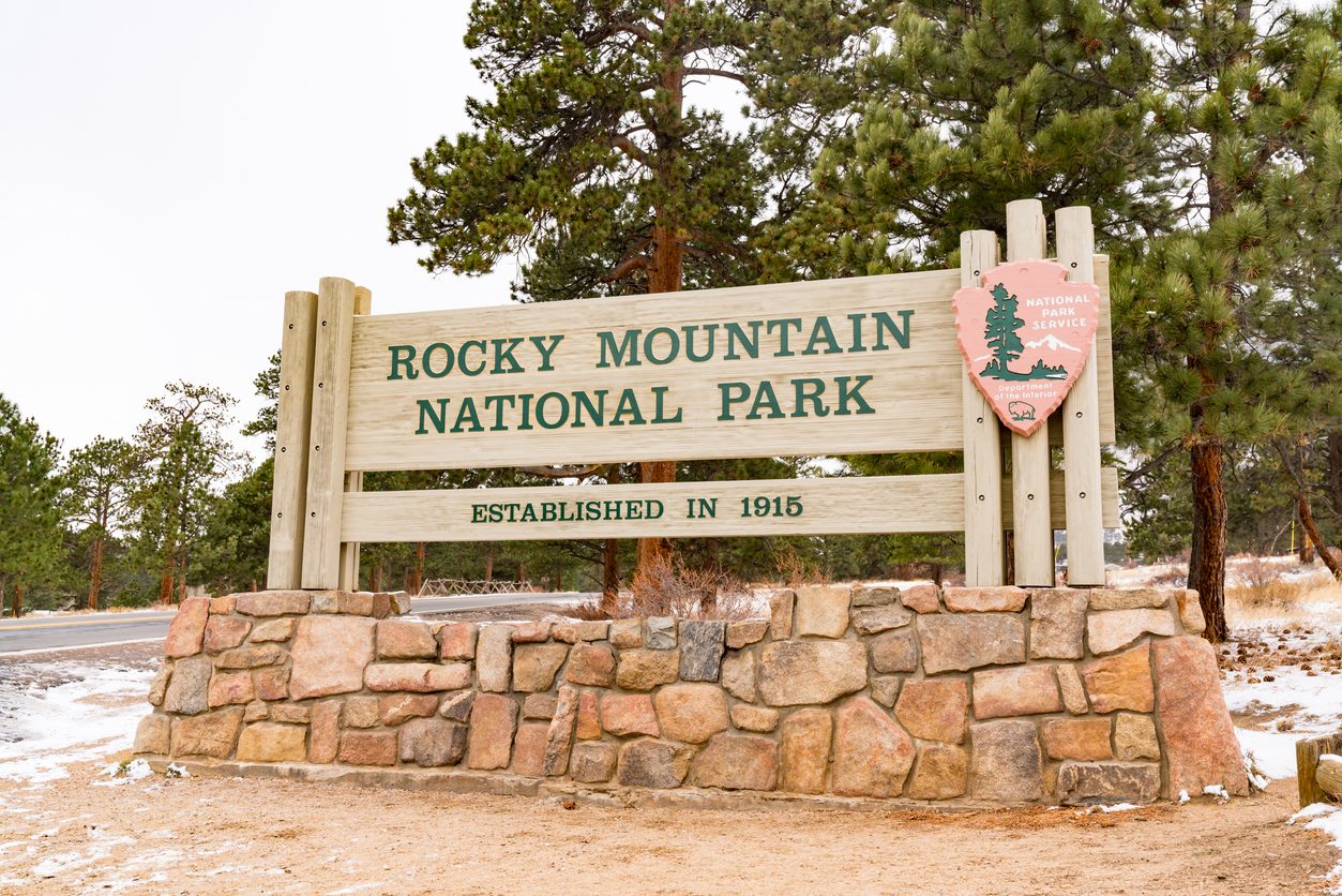 The entrance to Rocky Mountain National Park.